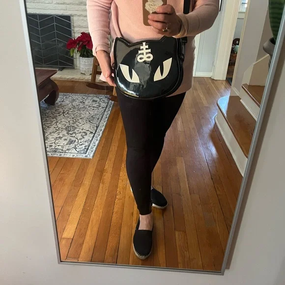 Killstar Black Cat Face Crossbody Bag - Picture 1 of 5